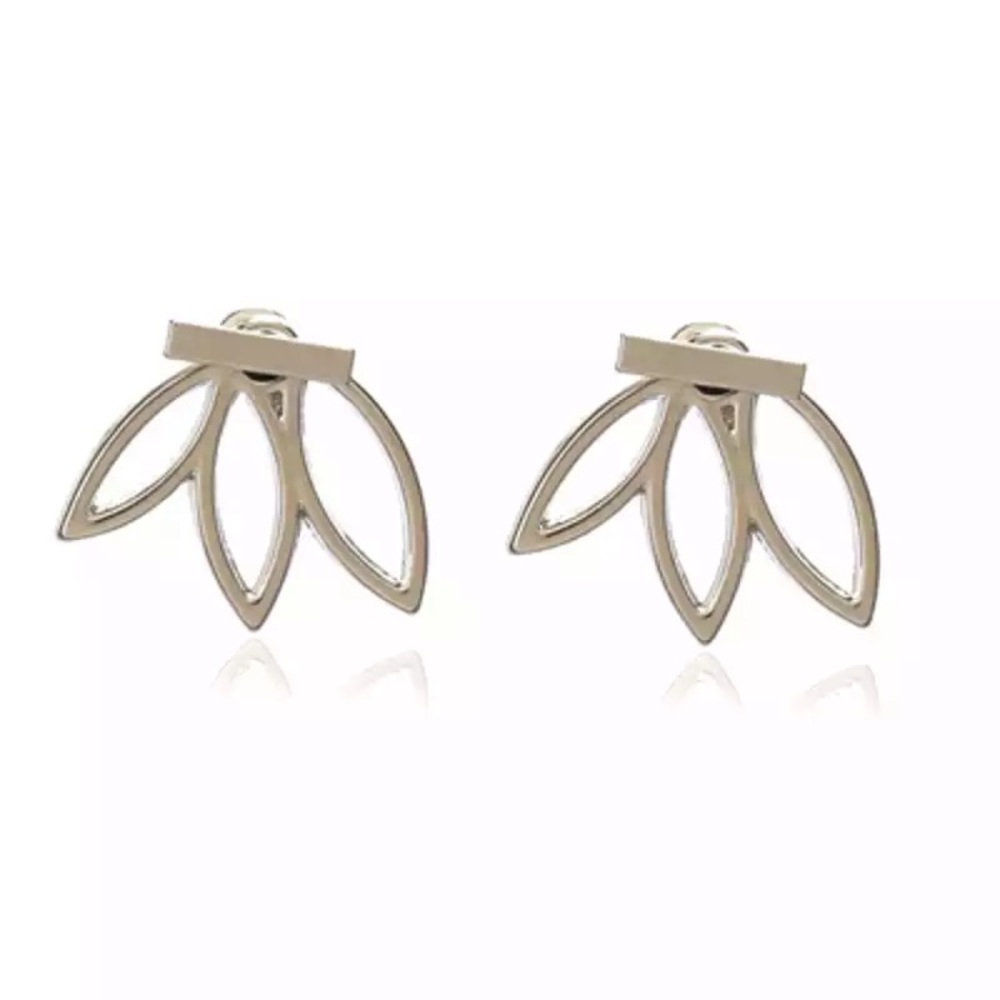 🆕 Lotus Earring Jackets Studs - Picture 8 of 9